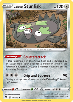 Galarian Stunfisk(Reverse) - 125/185(Rev) - Uncommon - Vivid Voltage