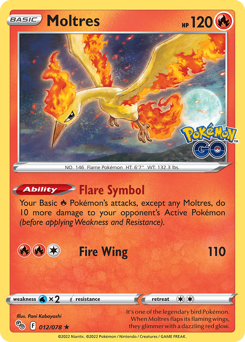 Moltres(Reverse) - 12/78(Rev) - Rare Holo - Pokémon GO