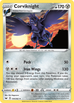 Corviknight - 135/202 - Rare - Sword & Shield