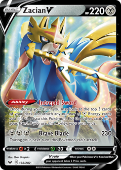 Zacian V - 138/202 - Rare Holo V - Sword & Shield