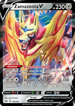 Zamazenta V - 139/202 - Rare Holo V - Sword & Shield