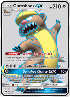 Gumshoos GX - 145/149 - Rare Ultra - Sun & Moon