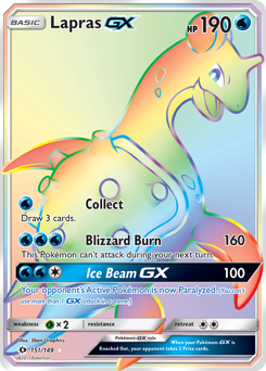 Lapras GX - 151/149 - Rare Rainbow - Sun & Moon