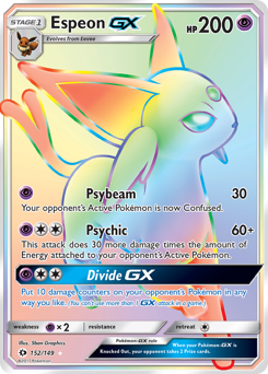 Espeon GX - 152/149 - Rare Rainbow - Sun & Moon