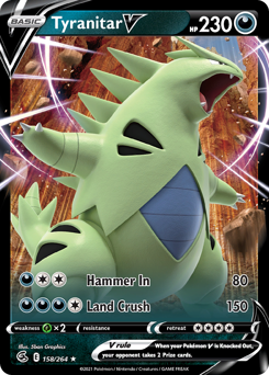 Tyranitar V - 158/264 - Rare Holo V - Fusion Strike