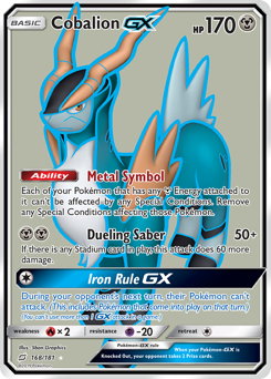 Cobalion GX - 168/181 - Rare Ultra - Team Up