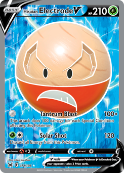 Hisuian Electrode V(Reverse) - 172/196(Rev) - Rare Ultra - Lost Origin