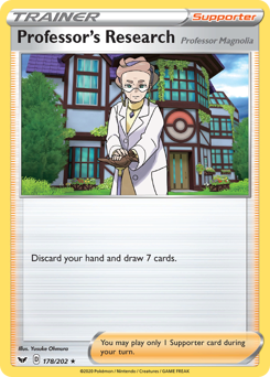 Professor's Research (Professor Magnolia) - 178/202 - Rare Holo - Sword & Shield