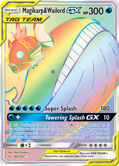 Magikarp & Wailord GX - 183/181 - Rare Rainbow - Team Up