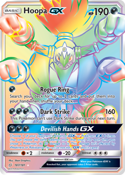 Hoopa GX - 187/181 - Rare Rainbow - Team Up