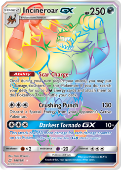 Incineroar GX - 188/181 - Rare Rainbow - Team Up