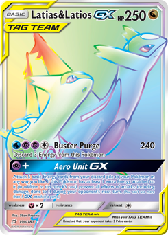 Latias & Latios GX - 190/181 - Rare Rainbow - Team Up