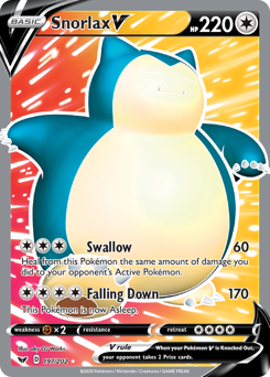 Snorlax V - 197/202 - Rare Ultra - Sword & Shield