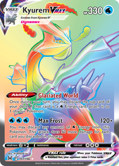 Kyurem VMAX(Reverse) - 197/196(Rev) - Rare Rainbow - Lost Origin