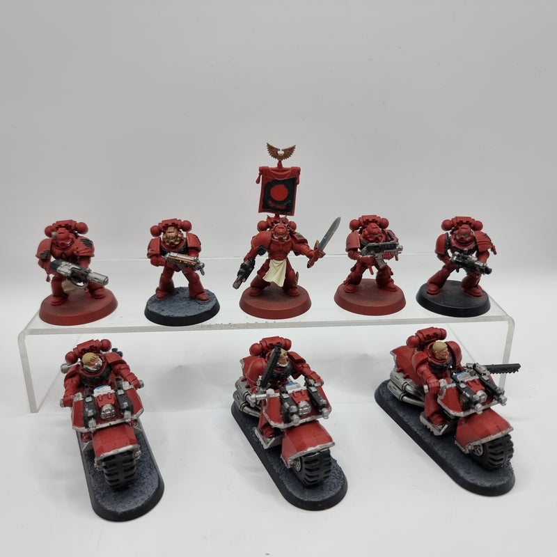 Warhammer 40k: Space Marine Blood Angels Tactical Marines and Bikes (BA151)