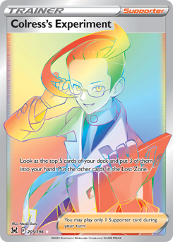 Colress's Experiment(Reverse) - 205/196(Rev) - Rare Rainbow - Lost Origin