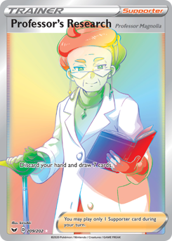 Professor's Research (Professor Magnolia) - 209/202 - Rare Rainbow - Sword & Shield