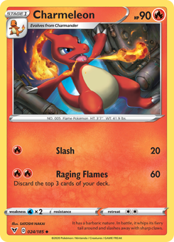 Charmeleon(Reverse) - 24/185(Rev) - Uncommon - Vivid Voltage