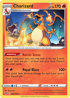 Charizard(Reverse) - 25/185(Rev) - Rare - Vivid Voltage