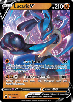 Lucario V - 27/73 - Rare Holo V - Champion's Path