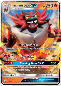 Incineroar GX - 27/149 - Rare Holo GX - Sun & Moon