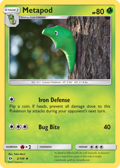 Metapod - 2/149 - Uncommon - Sun & Moon