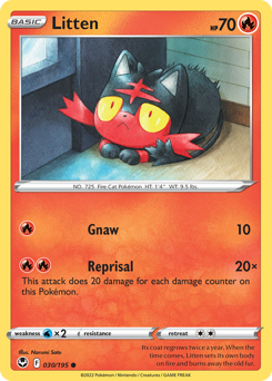 Litten(Reverse) - 30/195(Rev) - Common - Silver Tempest