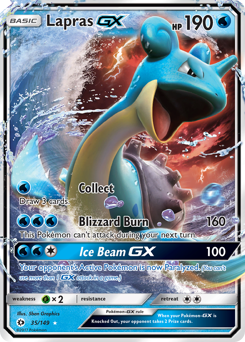 Lapras GX - 35/149 - Rare Holo GX - Sun & Moon