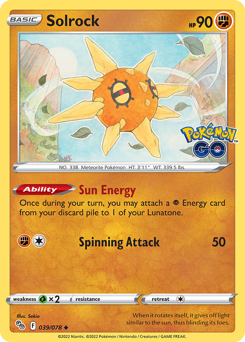 Solrock(Reverse) - 39/78(Rev) - Uncommon - Pokémon GO