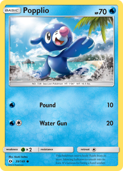 Popplio - 39/149 - Common - Sun & Moon