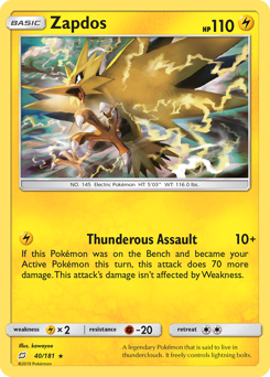 Zapdos - 40/181 - Rare Holo - Team Up