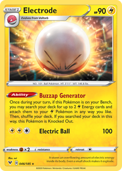 Electrode(Reverse) - 46/185(Rev) - Rare Holo - Vivid Voltage