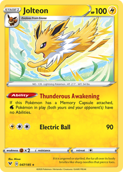 Jolteon(Reverse) - 47/185(Rev) - Rare - Vivid Voltage