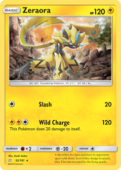 Zeraora - 52/181 - Rare Holo - Team Up