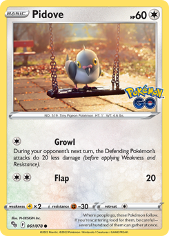 Pidove(Reverse) - 61/78(Rev) - Common - Pokémon GO