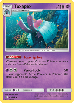 Toxapex - 63/149 - Rare Holo - Sun & Moon