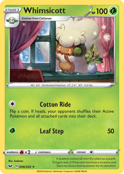 Whimsicott - 6/202 - Rare - Sword & Shield