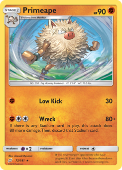 Primeape - 72/181 - Rare - Team Up