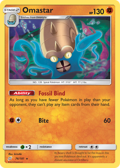 Omastar - 76/181 - Rare Holo - Team Up