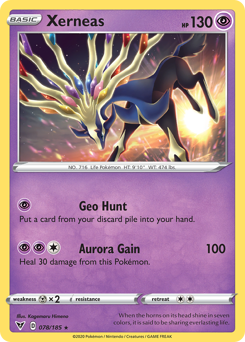 Xerneas(Reverse) - 78/185(Rev) - Rare Holo - Vivid Voltage