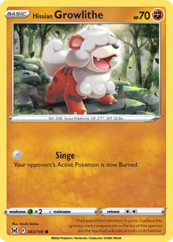 Hisuian Growlithe(Reverse) - 83/196(Rev) - Common - Lost Origin