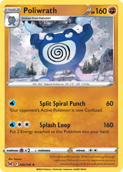 Poliwrath(Reverse) - 85/196(Rev) - Rare - Lost Origin