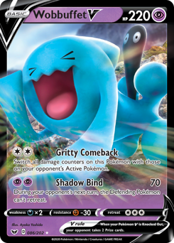 Wobbuffet V - 86/202 - Rare Holo V - Sword & Shield