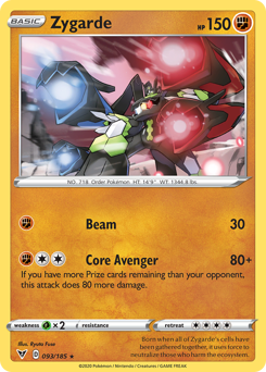 Zygarde(Reverse) - 93/185(Rev) - Rare Holo - Vivid Voltage