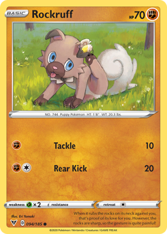 Rockruff(Reverse) - 94/185(Rev) - Common - Vivid Voltage