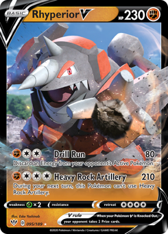 Rhyperior V - 95/189 - Rare Holo V - Darkness Ablaze