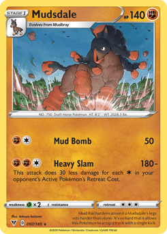 Mudsdale(Reverse) - 97/185(Rev) - Rare - Vivid Voltage