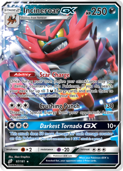 Incineroar GX - 97/181 - Rare Holo GX - Team Up