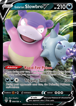 Galarian Slowbro V - 99/189 - Rare Holo V - Darkness Ablaze