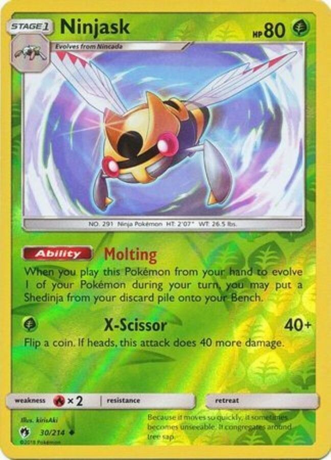 Ninjask Reverse Holo - 30/214 - Uncommon - Lost Thunder